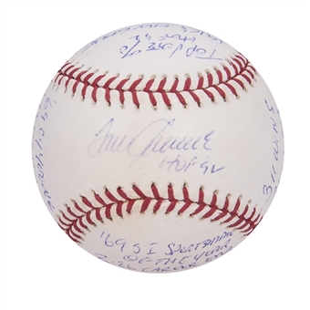 Tom Seaver Signed Limited Edition (#421/1000) OML Selig Stat Baseball with 17 Inscriptions (JSA)